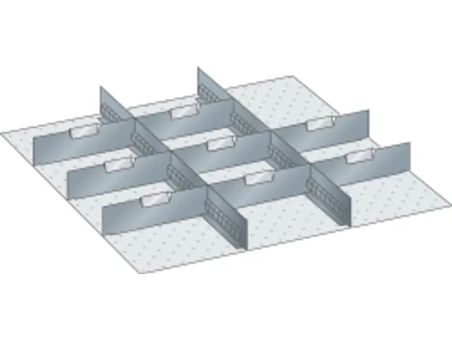 Indelingsmateriaal H 150mm 2gesleufde Lengteverdelers/8dwarsverdelers
