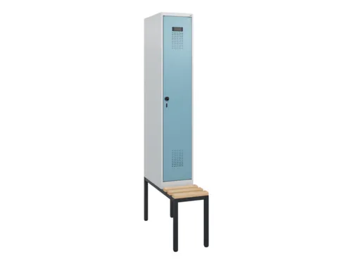 locker met bank,HxBxD 1950x300x815mm,1vak,vak B 300mm,draaigrendel