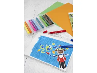 Viltstiften Eberhard Faber Jumbo 2mm 12 kleuren in kunststof etui - 6