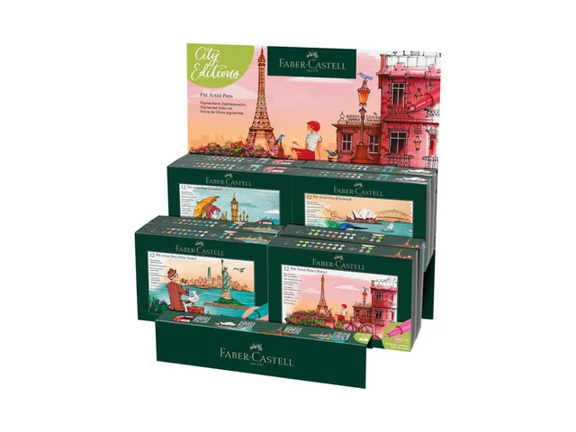 Tekenstift Faber-Castell Pitt Artist Pen Brush display steden New York