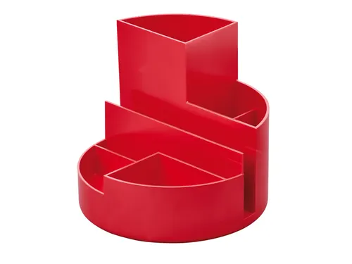 Pennenkoker MAULroundbox Blauwe Engel recycled 6 vaks rood