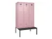 locker met bank,voor scheiding van kleding,HxBxD 2120x1200x815mm,3vak