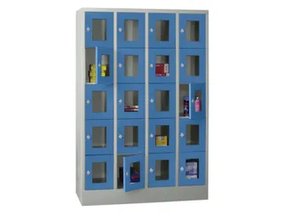 lockerkast,HxBxD 1850x1200x500mm,4x5vakken,RAL7035,front RAL5012 - 2