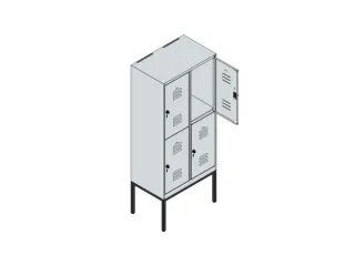 dubbeldekse locker,HxBxD 1950x800x500mm,2x2vak.,vak B 400mm - 3