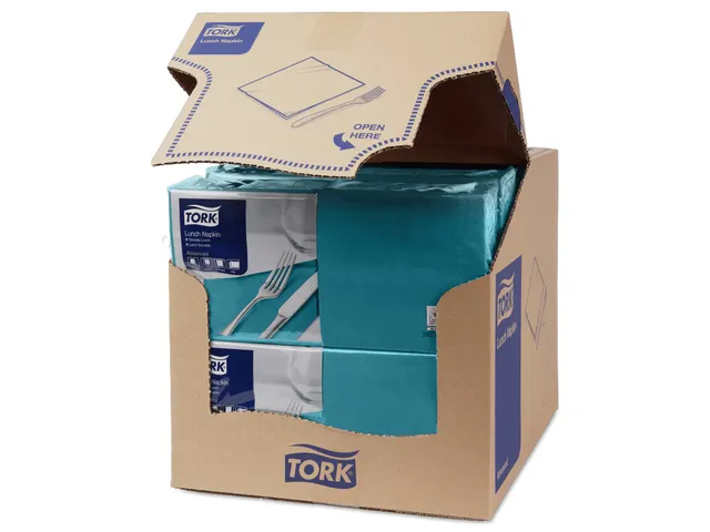 Tork 477845 Lunchservet Advanced Blauwgroen 33x33cm