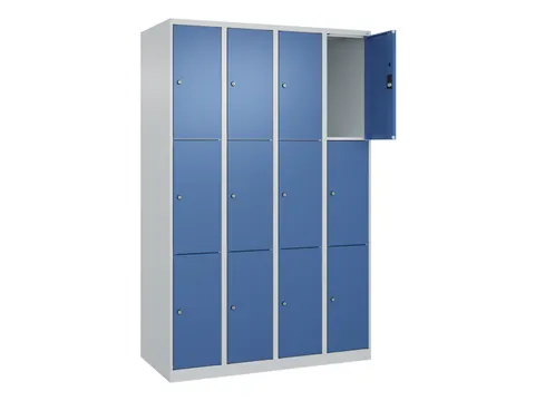 lockerkast,HxBxD 1850x1200x500mm,4x3vakken,vak B 300mm,cil.-slot