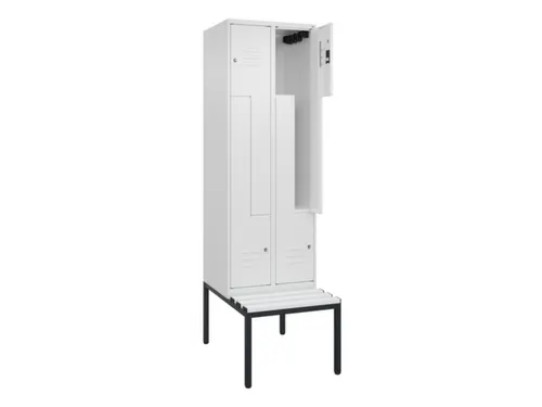 Z-garderobekast,HxBxD 2120x600x815mm,2vak,vak B 300mm,cil.-slot