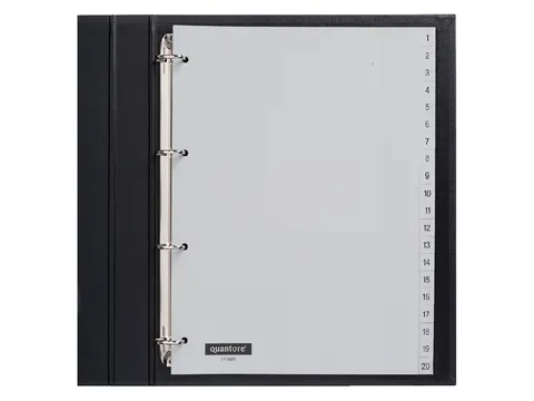 Tabbladen A4 Quantore 4-Gaats Pp 1-20 Genummerd Grijs