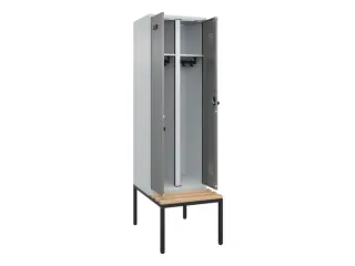 locker met bank,voor scheiding van kleding,HxBxD 2120x600x815mm,2vak - 1