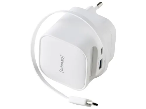 7806522 INTENSO GAN Power adapter USB-C USB-A 65 W wit