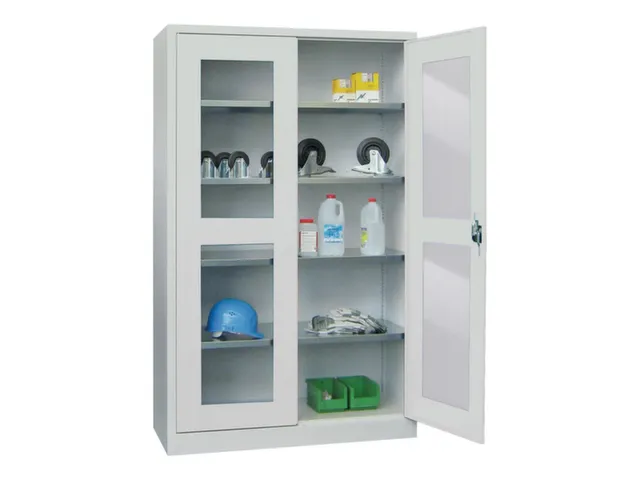 grootvolumekast met openslaande deuren,RAL7035,front RAL5012