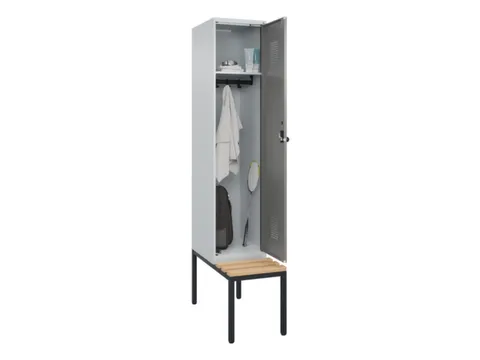 locker met bank,HxBxD 2120x400x815mm,1vak,vak B 400mm,draaigrendel