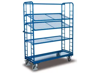 Variofit Etagewagen 400kg draagvermogen 4 etages 165x65cm Blauw - 2