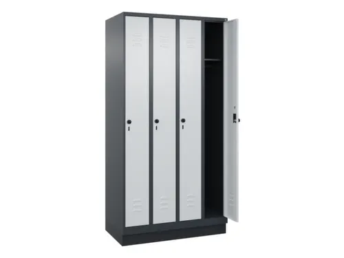 locker,HxBxD 1950x1000x500mm,4vak,vak B 250mm,draaigrendel,sokkel