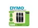 Reliëftape Dymo embossing plastic 9mm zwart op wit 3 stuks