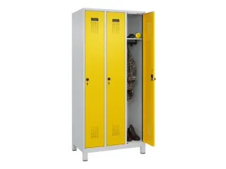 locker,HxBxD 1950x900x500mm,3vak,vak B 300mm,draaigrendel,voeten - 1