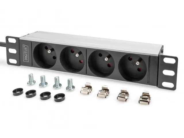 10 inch stekkerdoos met aluminium profiel, 4-voudige CEE 7/5 stopconta
