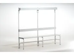 omkleedbank,HxLxD 1650x1500x375mm,alu. lijsten,frame staal RAL7035