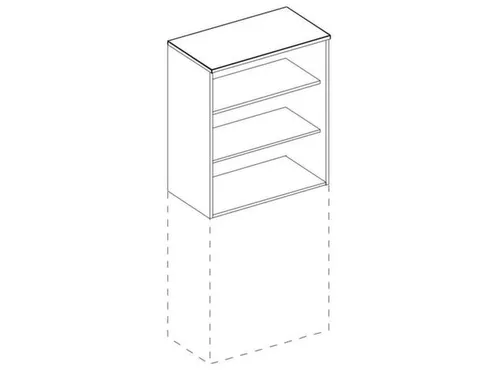 kantoorstelling,opbouwelement,HxBxD 740x800x445mm,MP-lichtgrijs