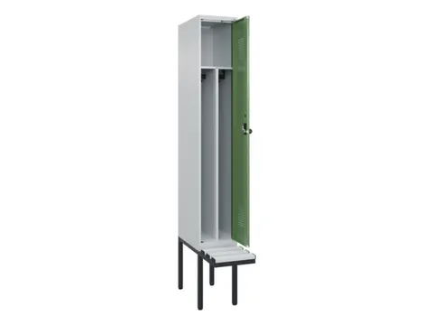 locker met bank,voor scheiding van kleding,HxBxD 2120x300x815mm,1vak