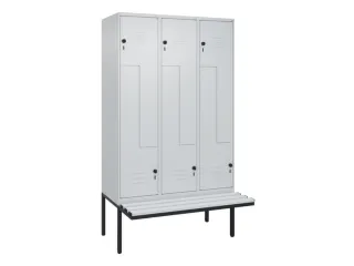 Z-garderobekast,HxBxD 2120x1200x815mm,6vak,vak B 400mm,draaigrendel - 1