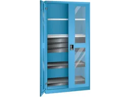 vitrinekast,HxBxD 1950x1000x580mm,4xStalen bodem,3lade(n),key lock