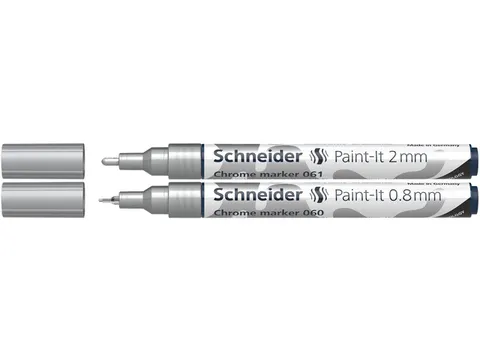 Viltstift Schneider Paint-it 060 - 061 2.0mm en 0.8mm mtl chrome 2st