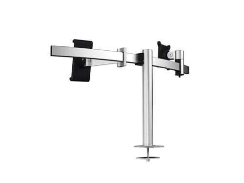 Monitorarm Durable met bladdoorvoer voor 1 scherm en 1 tablet