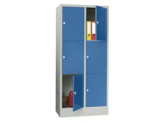 lockerkast,HxBxD 1850x800x500mm,2x3vakken,RAL7035,front RAL5012 - 2