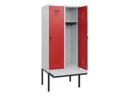 locker met bank,HxBxD 1950x800x815mm,2vak,vak B 400mm,draaigrendel
