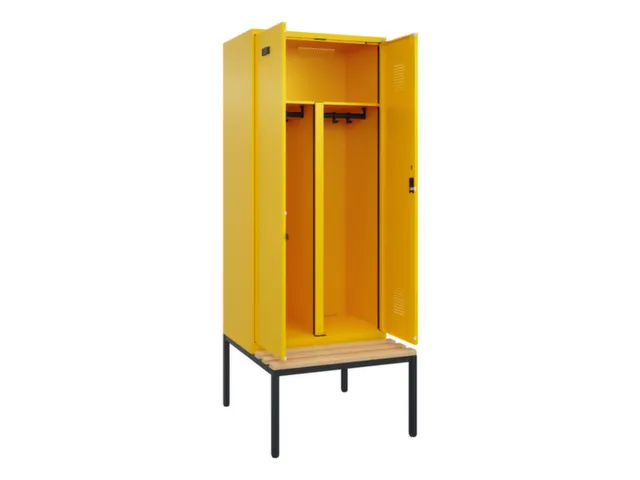 PBM-locker met bank,HxBxD 2120x800x815mm,2vak,vak B 400mm