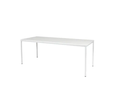 Domino Basic Tafel Vaste Hoogte 2000x800mm Grijs 25mm Wit 4-Poots