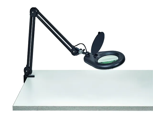 Lampe loupe MAULviso LED pince noir