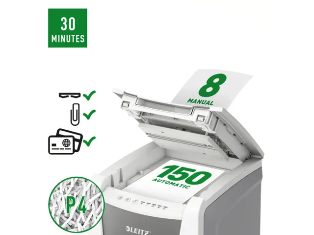 Papiervernietiger Leitz IQ Auto+ Office 150 P-4 snippers 4x28mm