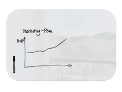 Glasmagneetbord Artverum wit 1000x650x10mm incl. bordmarker zwart