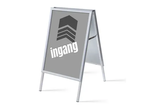 Stoepbord A1 complete set met print "INGANG" Grijs