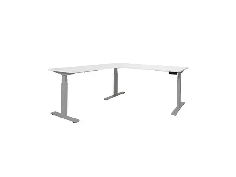 Elektrisch Hoekbureau Dextro Plus 160x160cm Frame Alu Blad Krijtwit