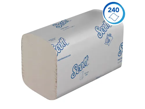 Handdoek Scott Essential i-vouw 1-laags 20x32cm 15x240stuks wit 6669