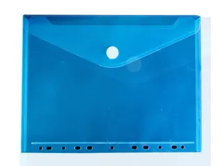 Enveloptas Velcro Sluiting A4 Geperforeerd 11-gaats Blauw 10 Stuks - 3