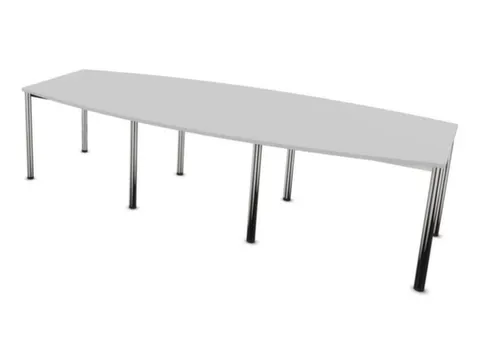 vergadertafel,HxBxD 740x2800x1200mm,vatvormig,MP-lichtgrijs