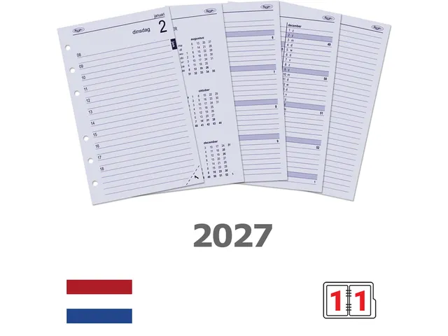 Agendavulling 2027 Kalpa Senior 1dag/1pagina