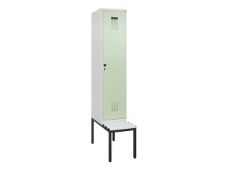 locker met bank,voor scheiding van kleding,HxBxD 2120x400x815mm,1vak - 2