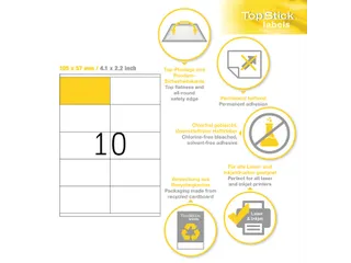 Etiketten universele labels A4 permanent 105x57mm Wit 1000 stuks - 2
