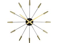 Wandklok NeXtime dia. 58cm plastic goud 'Plug Inn' streep