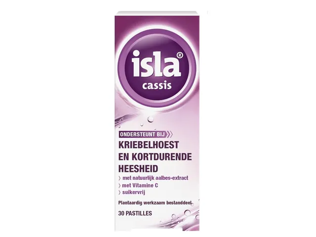 Isla Cassis keelpastilles 30 stuks Suikervrij