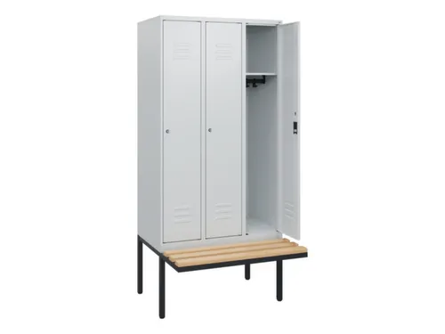 locker met bank,HxBxD 1950x900x815mm,3vak,vak B 300mm,cil.-slot
