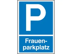 parkeerplaatsbord,symbool/tekst: "Vrouwenparkeerplaats",Polystyreen