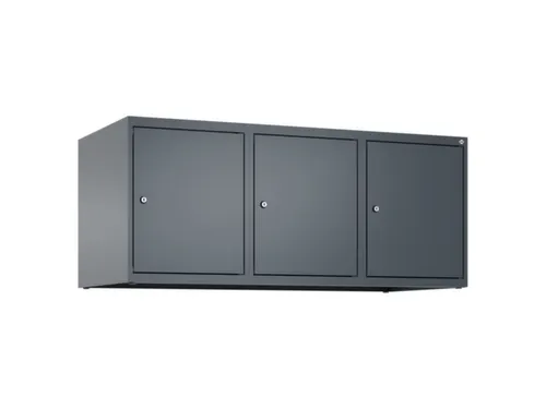 opzetkast,v. locker,3vak.,vak B 400mm,HxBxD 500x1200x500mm,vleugeldeur