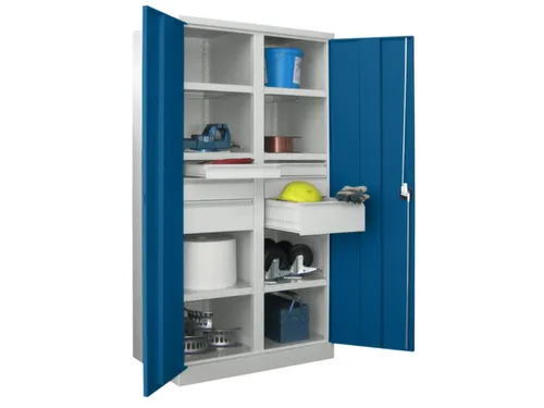 systeemkast,HxBxD 1950x1040x630mm,6xStalen bodem,RAL7035,front RAL5010