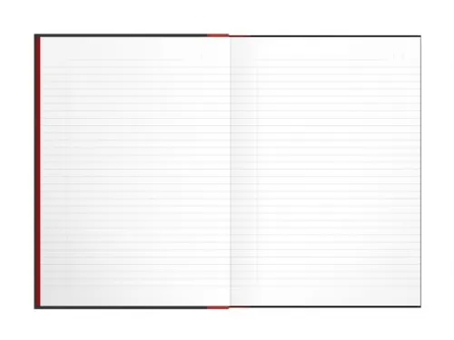 Notitieboek Oxford Black n' Red A4 96vel lijn zwart